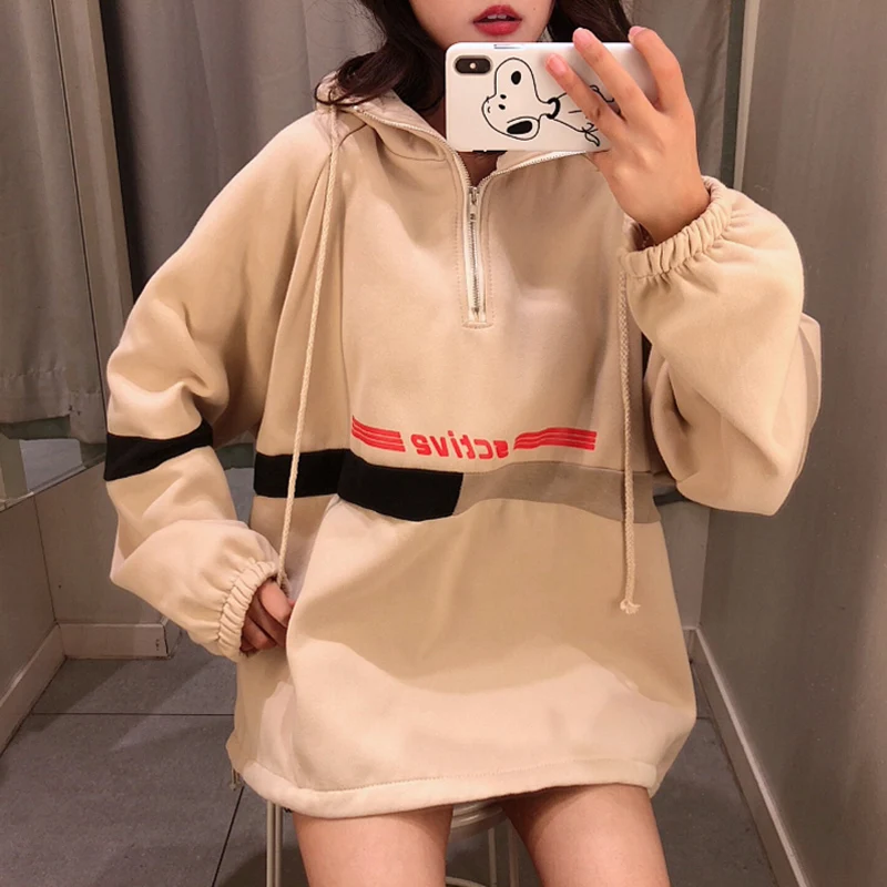 Новинка зимы, Корейская Ulzzang, модная свободная толстовка с капюшоном и надписью ins, веселые топы, Harajuku, Повседневная Женская толстовка