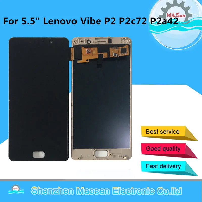M& Sen для 5," lenovo Vibe P2 P2c72 P2a42 ЖК-экран+ сенсорная панель дигитайзер для lenovo Vibe P2 ЖК-рамка в сборе