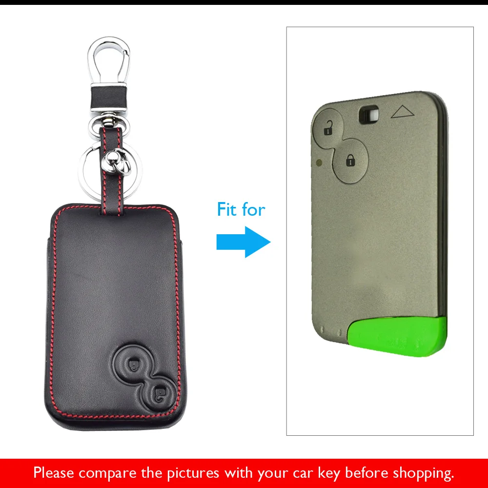 2 кнопки кожаный чехол для ключей для автомобиля Renault Laguna Espace Smart Keyless пульт дистанционного управления франко-борт Защита Чехол сумка для ключей авто аксессуары