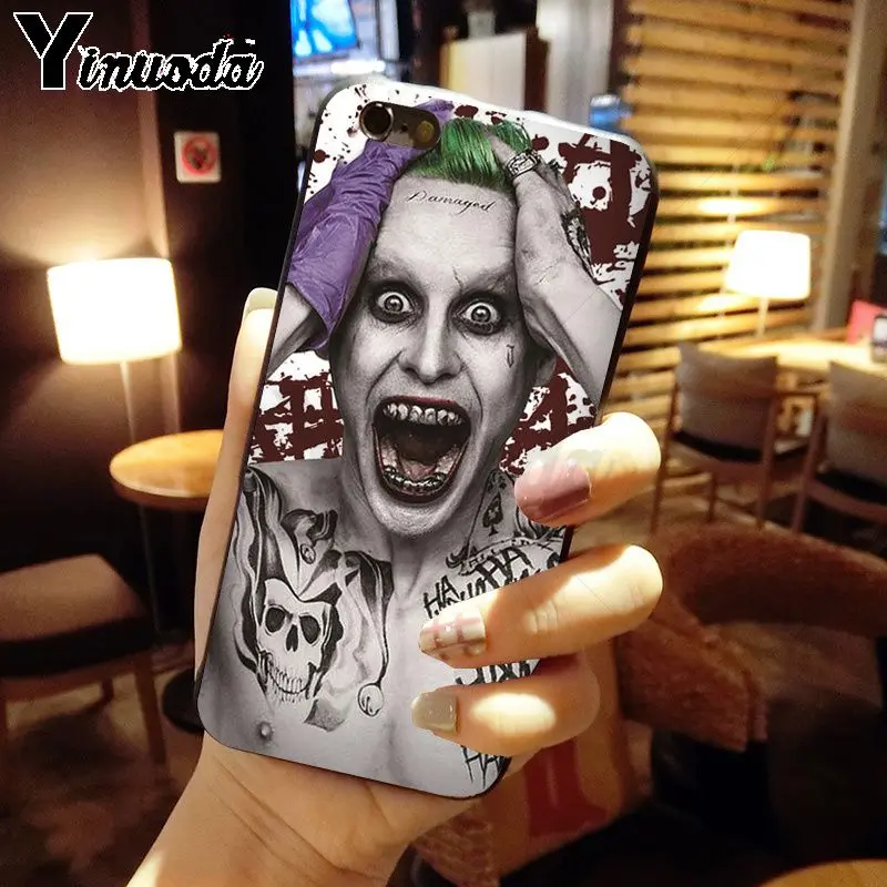 Yinuoda Crazy batman Joker тату дизайн протектор чехол для телефона iPhone 6S 6plus 7 7plus 8 8Plus X Xs MAX 5 5S