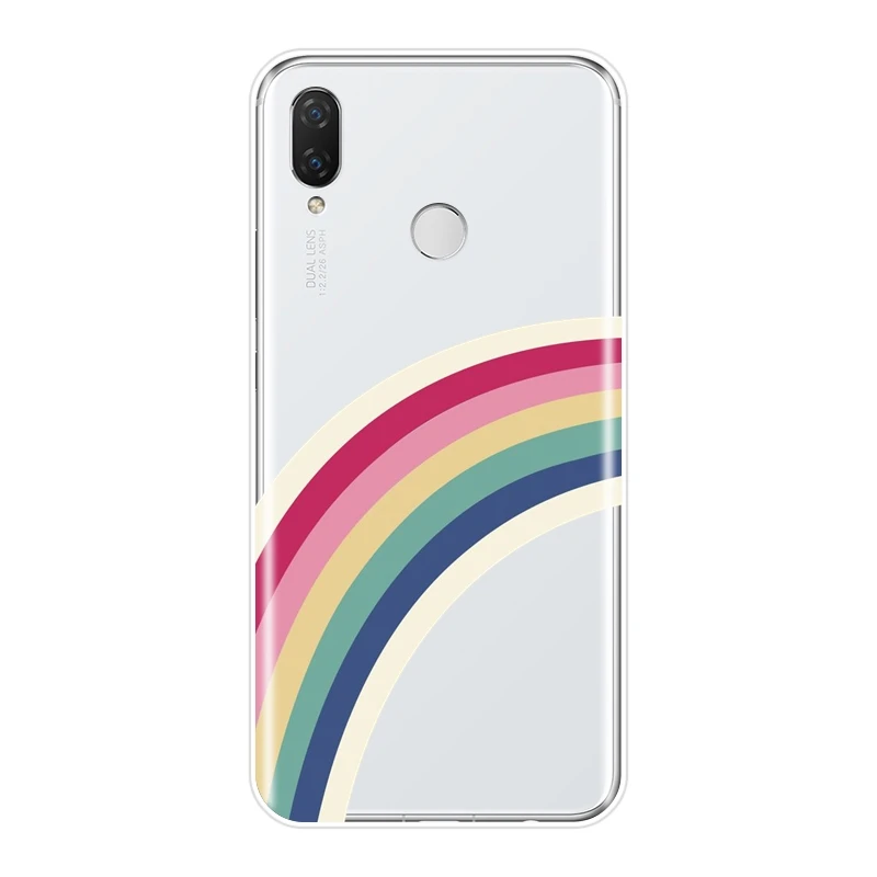 Задняя крышка для Huawei Nova 2i 3 3I 3E 2 Lite Plus Kawaii Cloud Rainbow мягкий силиконовый чехол