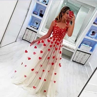 trend red applique a line evening formal dresses elegant ivory special occasion women long prom party gowns wear 2019 custom