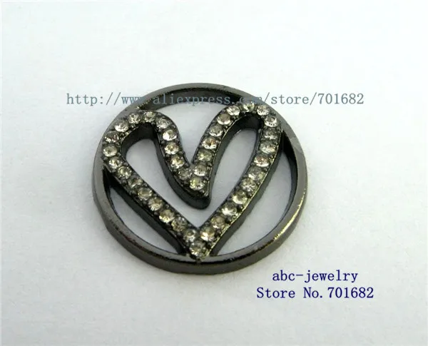 5pcs gun black heart floating plates 22mm fit 30mm Floating Charm Locket as mother Dad friend sister brother grandma gift | Украшения и