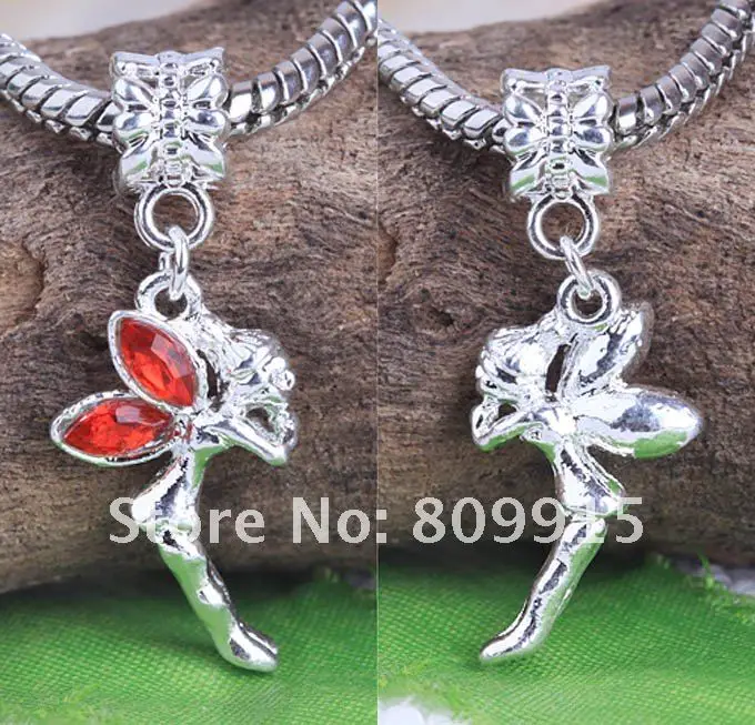 30pcs/lot Silver Plated Crystal Angel Dangle Charm Bead Fit Bracelet AB128-1 | Украшения и аксессуары