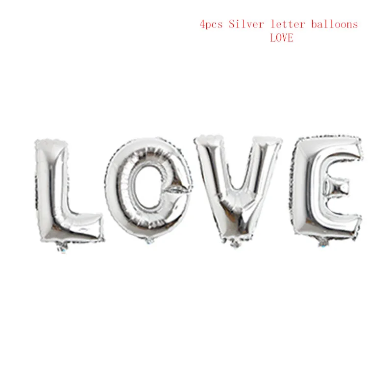 silver love 32 дюймов розовое золото невесты письмо фольга шарики Свадебные украшения Серебро невесты Алфавит воздушный шарик для невесты Свадебный шар - Цвет: silver love