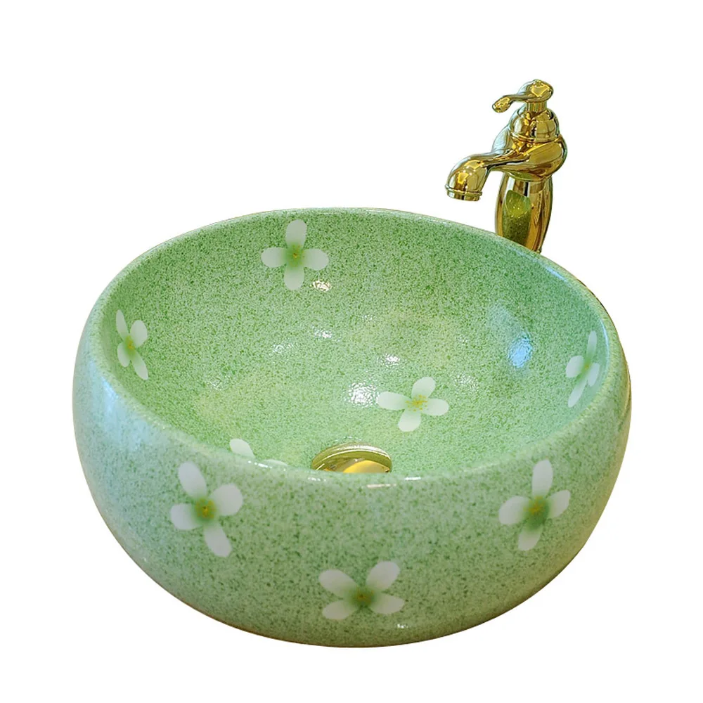 American country above counter basin round washbasin bathroom ceramic wash sink large home garden LO613545 | Обустройство дома