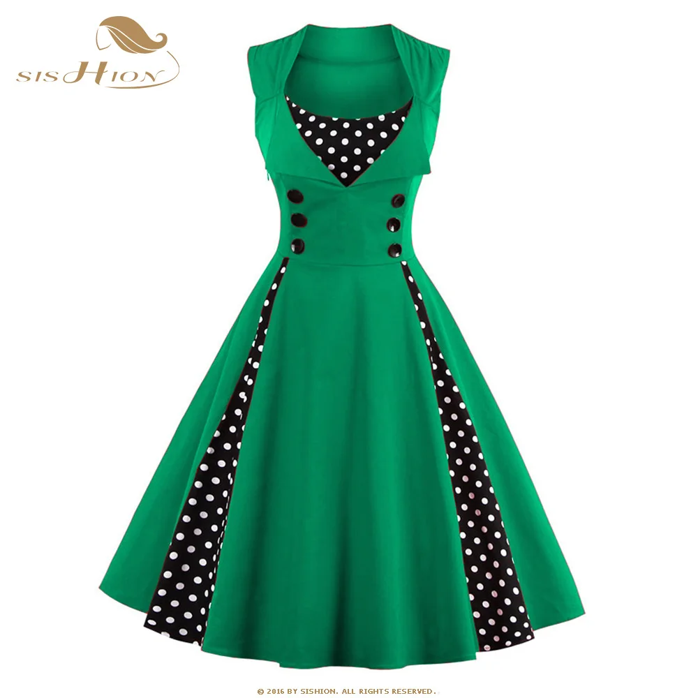 Женское винтажное платье в горошек без рукавов с цветочным принтом | Женская