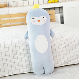 Blue Penguin Животные, длинная игрушка, плюшевая игрушка в виде животных из мультфильма, плюшевая игрушка, Цыпленок, кошка, Хаски, собака, динозавр, пингвин, свинья, коала, спящий друг, ультра мягкая кукла - Цвет: Blue Penguin