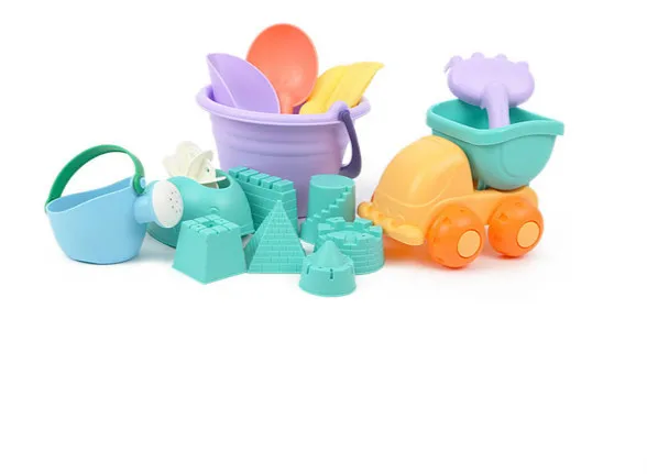 14pcs MrY пляж/игрушки для песка Дети Играя пляж игрушки летние творческие красочные мягкие пляж песок Многокомпонентный костюм инструменты ведро - Цвет: 14pcs