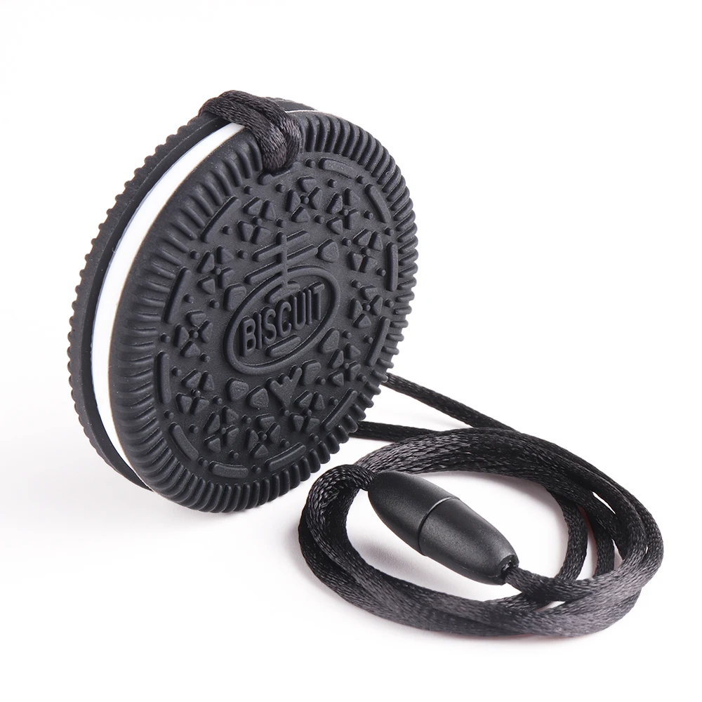 TYRY.HU-Mordedor redondo de silicona para dentici&oacute;n, Mordedor de silicona de grado alimenticio, collar de juguetes para beb&eacute;s, roedores sin BPA, 1 pieza-2