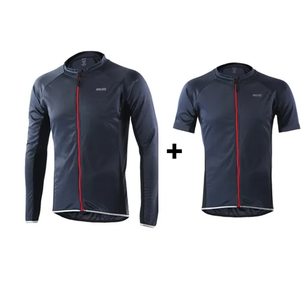 long pls short gray ARSUXEO для спорта на открытом воздухе Велоспорт Джерси весна лето Мотокросс Велосипед велосипед с длинным рукавом MTB Одежда Рубашки Одежда велосипед Джерси - Цвет: long pls short gray