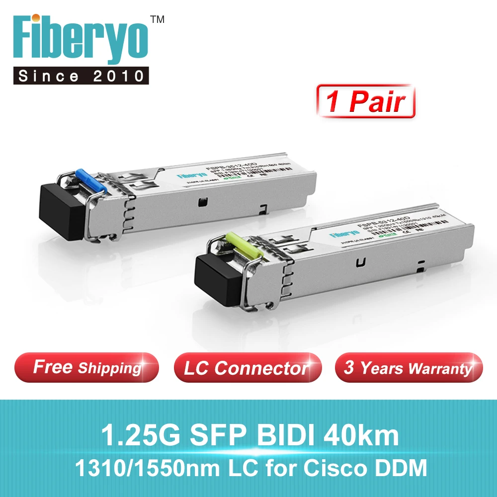 Оптоволоконные 1 25G SFP BIDI трансивера 1310/1550nm 40 км LC/SC DDM пара | Мобильные телефоны и