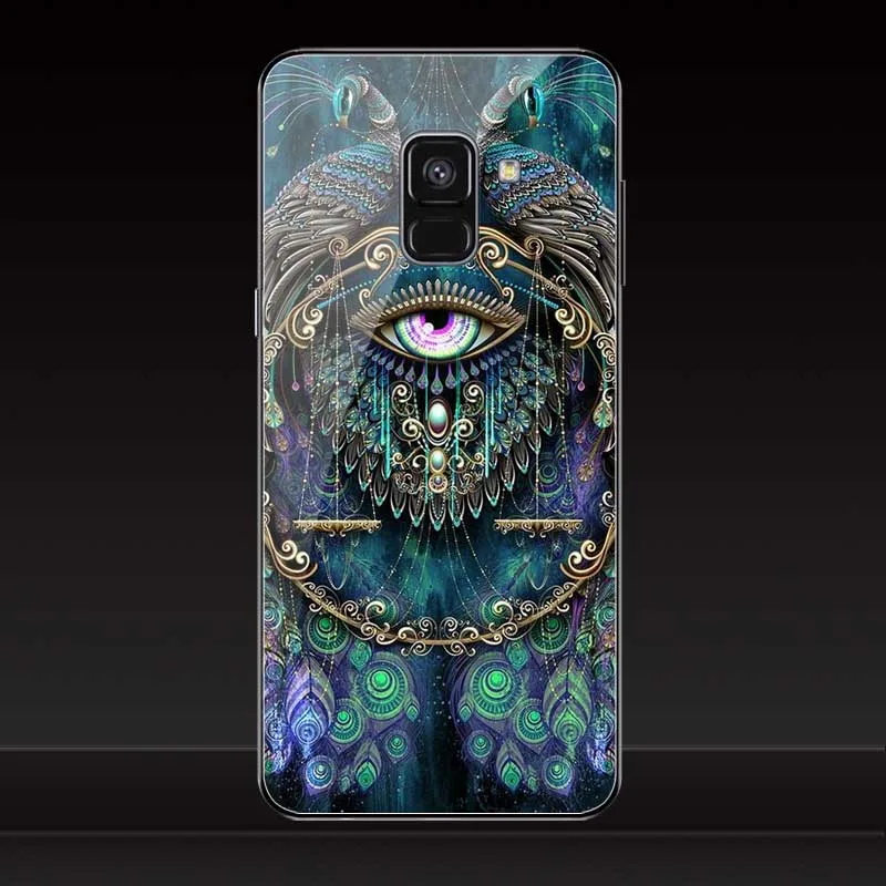 Закаленное стекло чехол для samsung Galaxy A8 2018/A52018/a8 плюс отточить задняя крышка 13