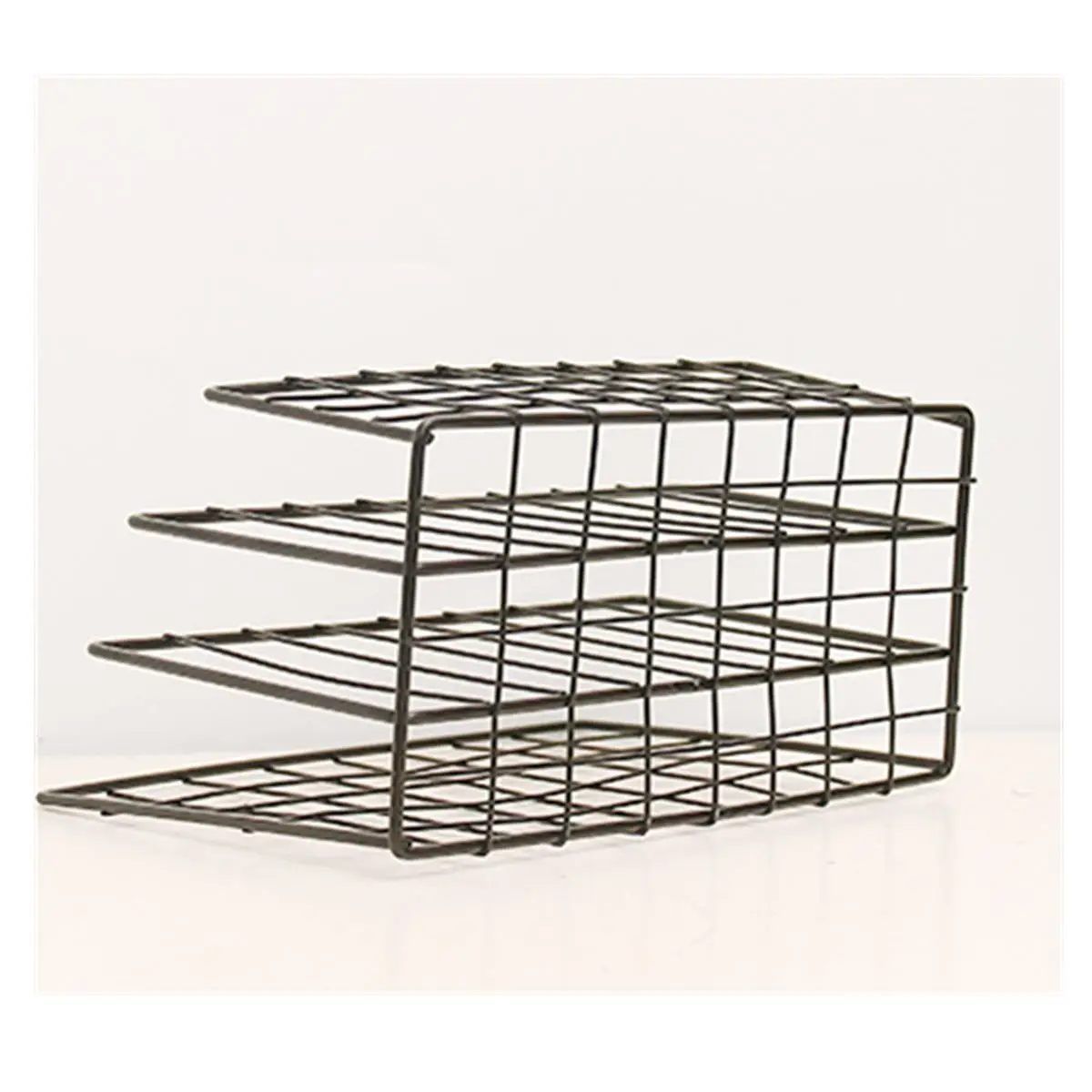 Золотистый металлический держатель для магазинов 3 отделения книжная полка