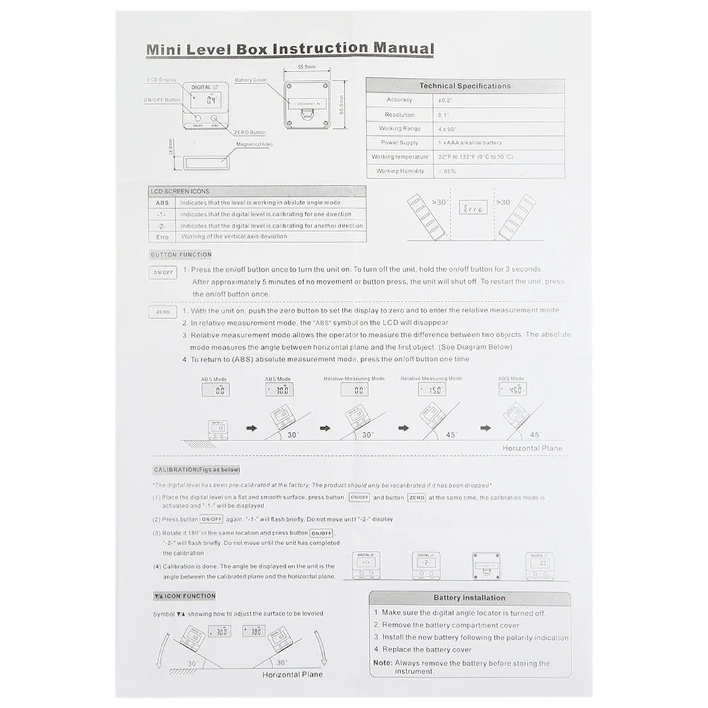 Mini Digital Protractor Inclinometer Level Box Magnetic Base | Инструменты