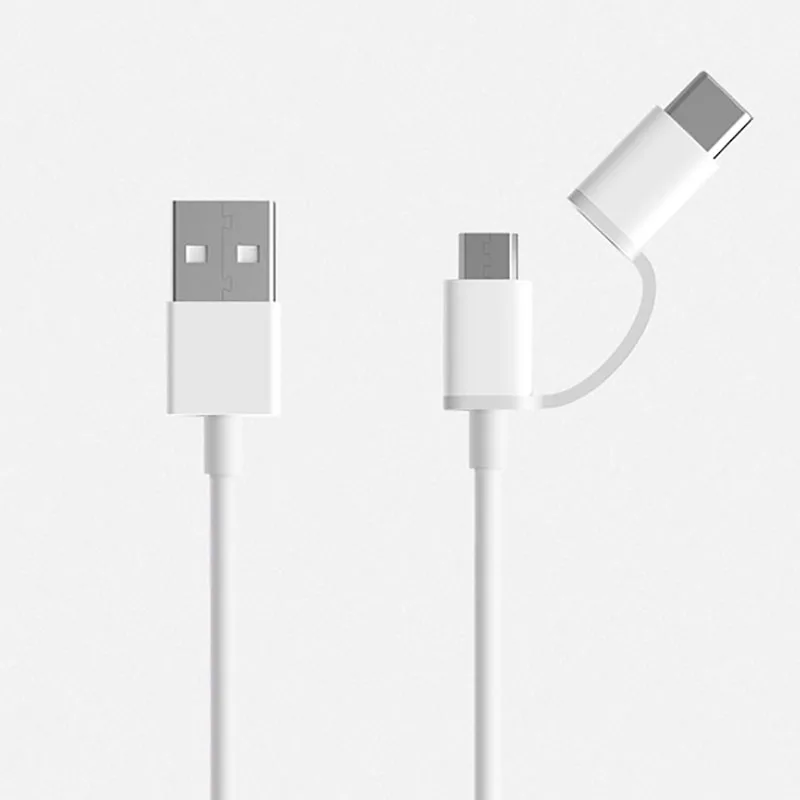 Оригинальный USB кабель для передачи данных Xiaomi Mi 2 в 1 100 см и 30 Micro Typ-C Android цифровая