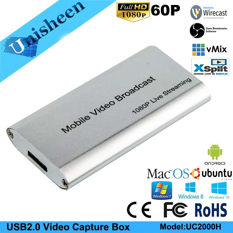 USB2.0 60FPS HDMI к USB видео ключ записи игры потокового потока трансляции 1080 P OBS/vMix/Wirecast/Xsplit