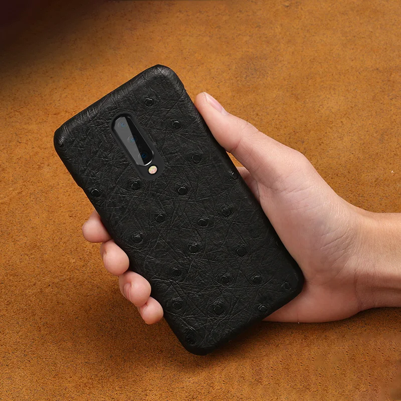 Натуральный страусовый чехол из натуральной кожи для телефона One plus 7 7Pro 6 6 T роскошный осенний защитный чехол для One plus 5 T 5