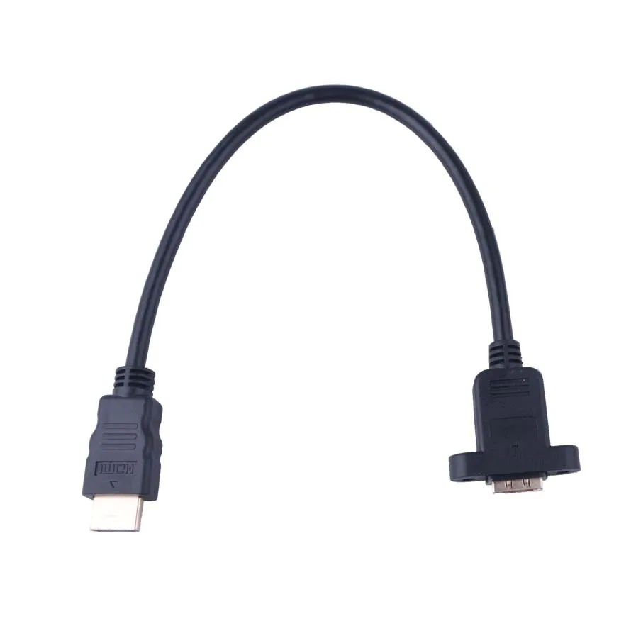 Elistooop позолоченный HDMI Удлинительный кабель штекер гнездо с винтовой панелью 30 см