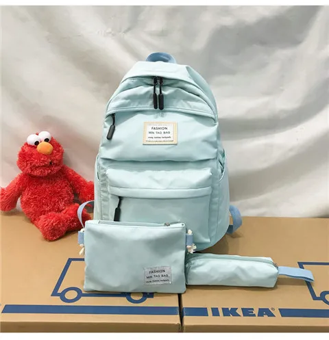 Нейлоновый женский рюкзак, Одноцветный рюкзак Mochilas, женская сумка на плечо для девочки-подростка, школьная сумка, рюкзак