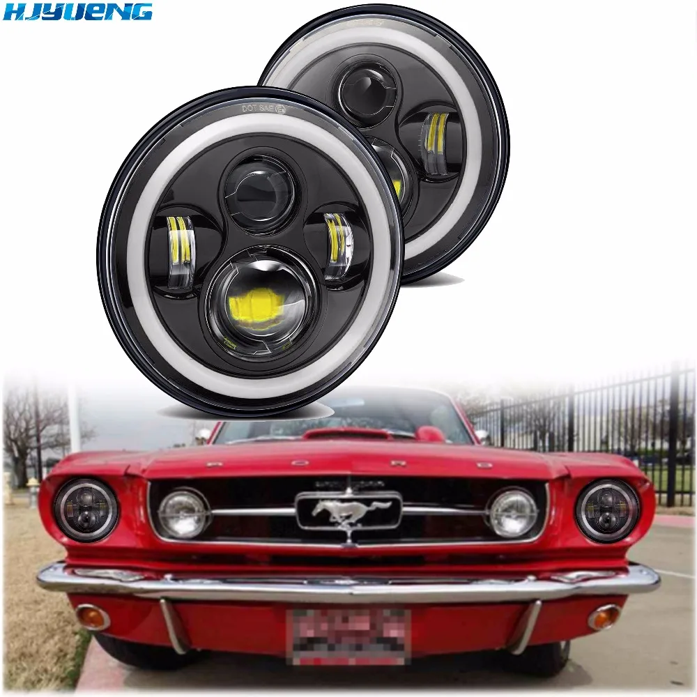 7 &quotдюймовый светодиодный фары для автомобиля Ангельские Глазки DRL ходовые огни