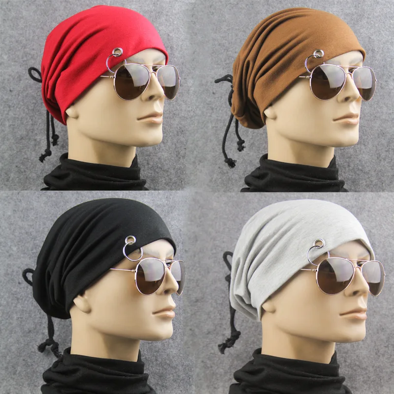 2018 модная женская зимняя шапка с железным кольцом теплая вязаная унисекс для