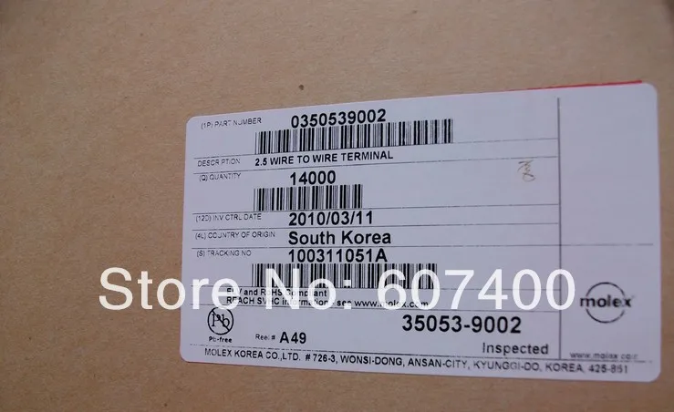 0350539002 термины 22-28AWG WTW 2 50 мм 35053-9002 MOLEX Соединители Клеммы корпуса 100% новые и
