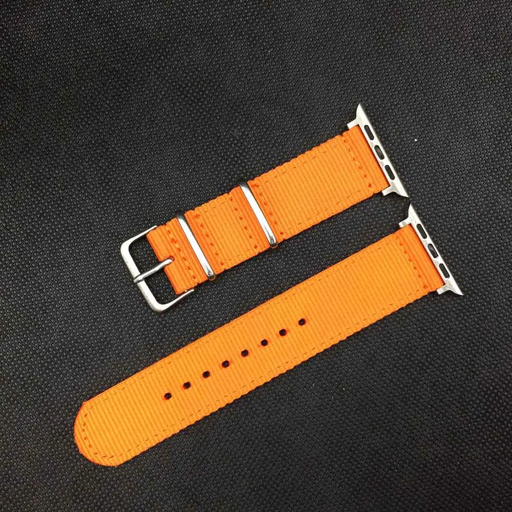 orange Для наручных часов Apple Watch серии 3/2/1 38 мм 42 мм нейлон мягкий дышащий нейлон для наручных часов iWatch, сменный ремешок спортивный серии 4 5 40 мм 44 мм - Цвет ремешка: orange