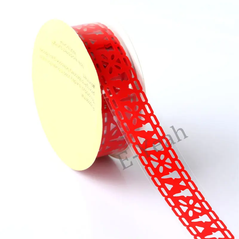 red 6 шт./лот, декоративные наклейки, клейкие наклейки, сделай сам, украшение, дневник, канцелярская лента, детский подарок, 15 мм ширина, 1 метр/рулон - Цвет: red