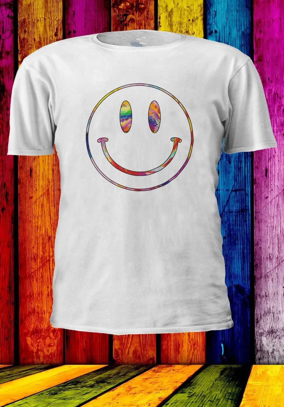 Acid Smiley Face Pastel Trippy House Rave Music Мужская и женская футболка унисекс подарки