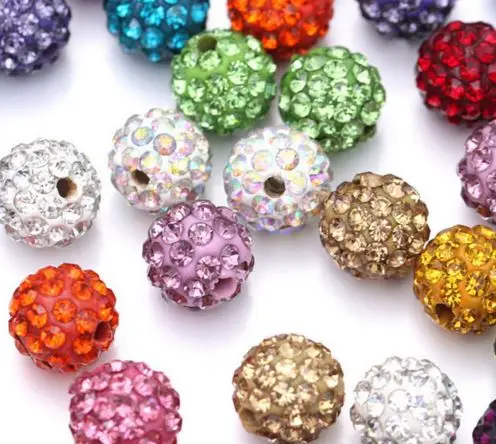 

wholesale mixed 12mm 100pcs/pack white crystal Crystal beads d2424 Bracelet accessories Micro pave