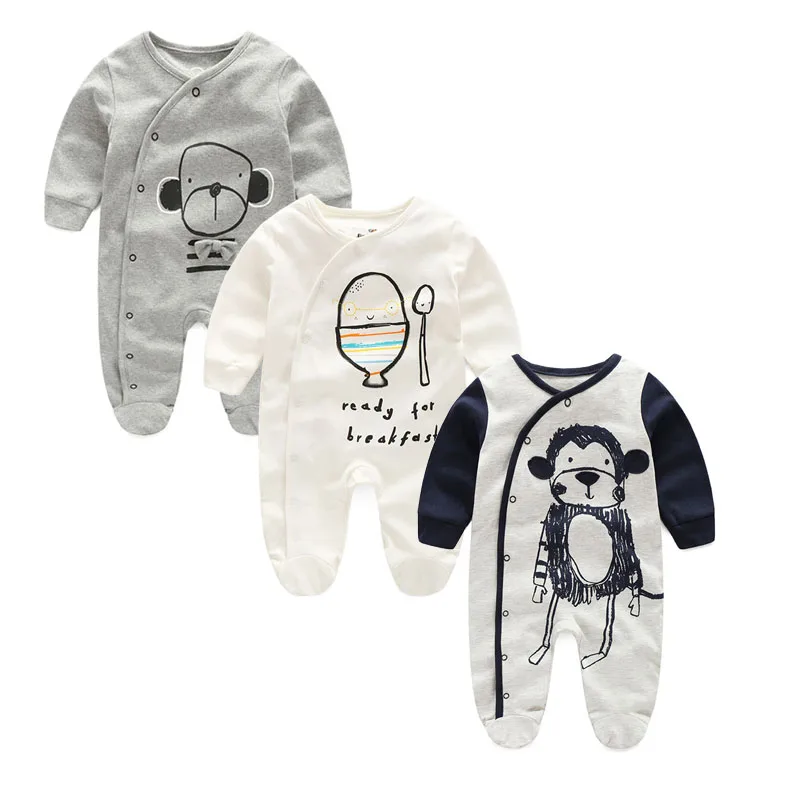 Комбинезоны для младенцев Одежда новорожденных 2018 с длинным рукавом принтом