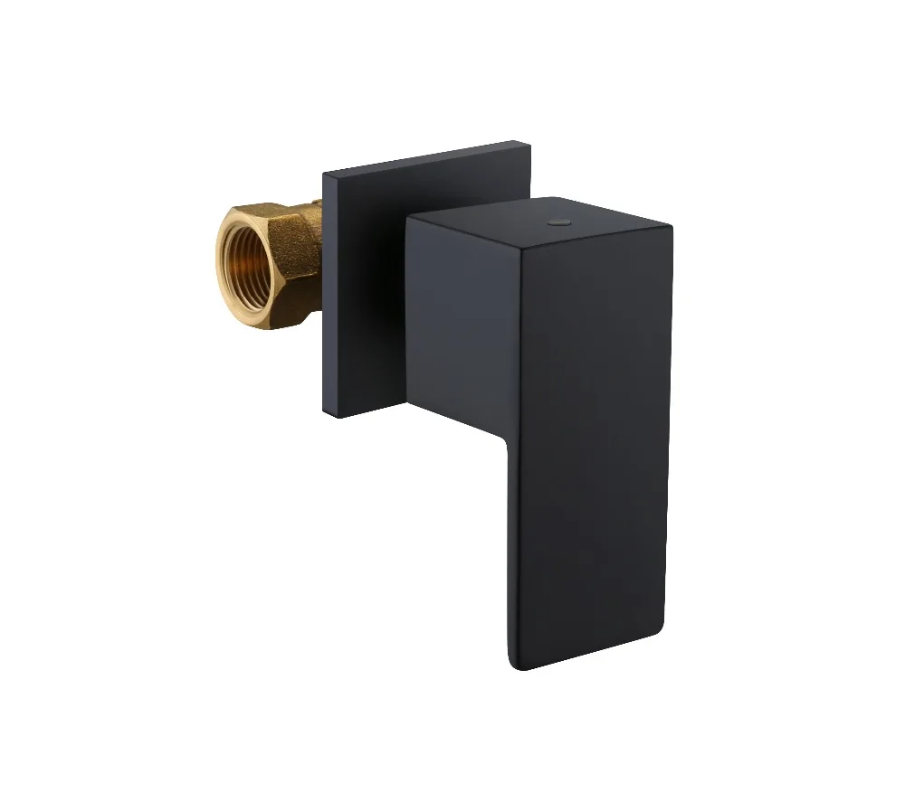 Новое поступление квадратный настенный смеситель для ванны 1/4 оборота черный