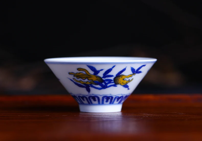 Changwuju в Цзиндэчжэнь чашки и блюдца Экологичные кунг-фу чай посуда ручная роспись синий и белый форма шляпы китайская чашка для чая