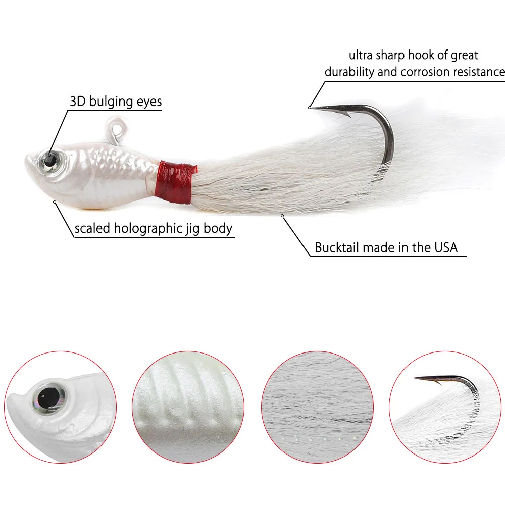 Dr. Fish Lot 3 Bucktail Jigs морские приманки морские рыболовные жесткие приманки тонущий крючок длинное литье 14 г 24 г 56 г для пресноводной рыбалки