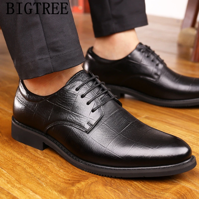 Кожаная обувь мужские классические нарядные туфли для мужчин элегантные