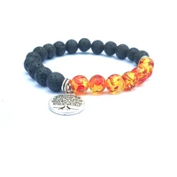 tree of life stone bracelet for unisex stretchy chakra wrist lava women and man beautiful gift