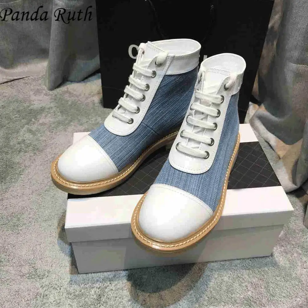 Новинка 2019 года женская обувь с пандой Модные женские ботинки из натуральной