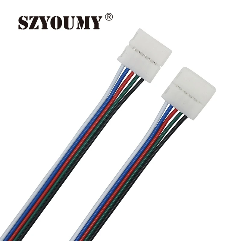 SZYOUMY 500 шт./лот 10 мм Печатная плата 5 Pin RGBW разъем с гнездовой 1/4/2 Клип Ядро кабель Jack