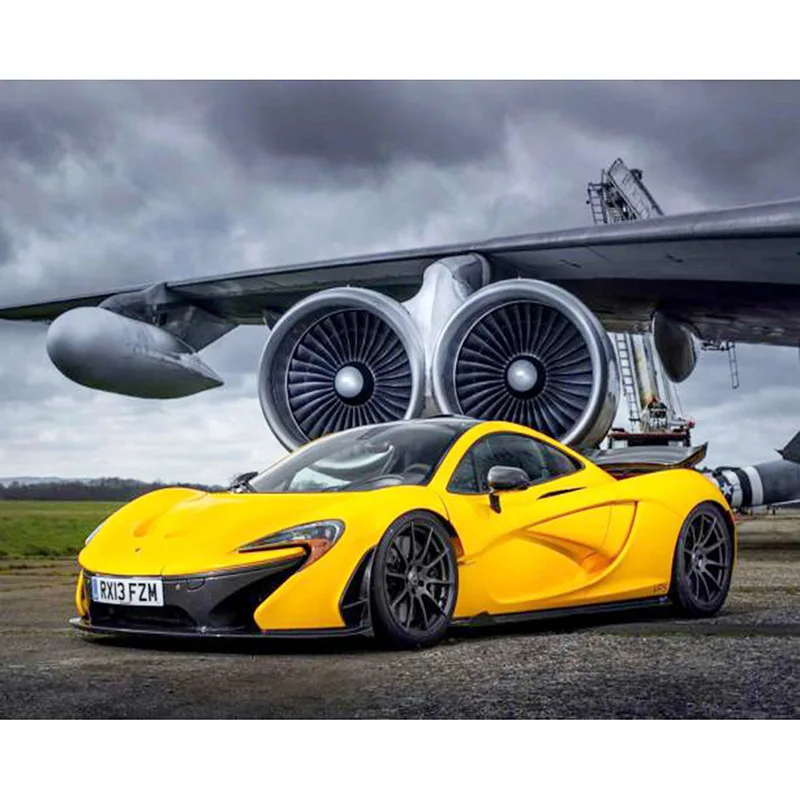 Алмазная Вышивка Новый 5D Diy алмазная живопись желтый автомобиль крестом мозаика