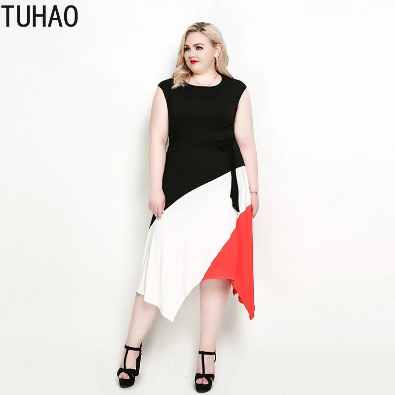 

Летнее платье TUHAO, повседневное женское свободное платье, 7XL, женская одежда больших размеров размера плюс, платья для женщин 4XL, 5XL, 6XL RL