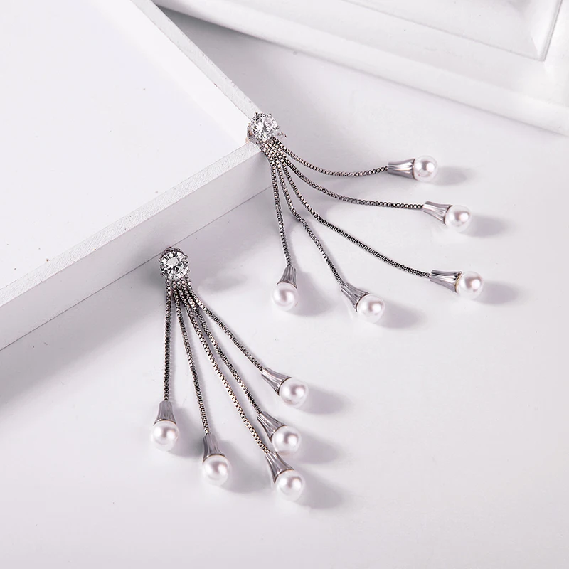 Mother's Day Special Offer Senior Custom Alloy Tassels Drop Earrings Imitation Pearls Fashion Jewelry Shipping Accessory | Украшения и