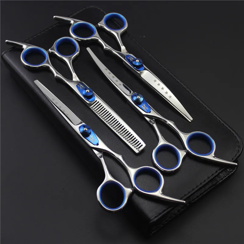 Профессиональные ножницы для груминга собак 4 шт./компл. 6 дюймов 2 изогнутых + 1