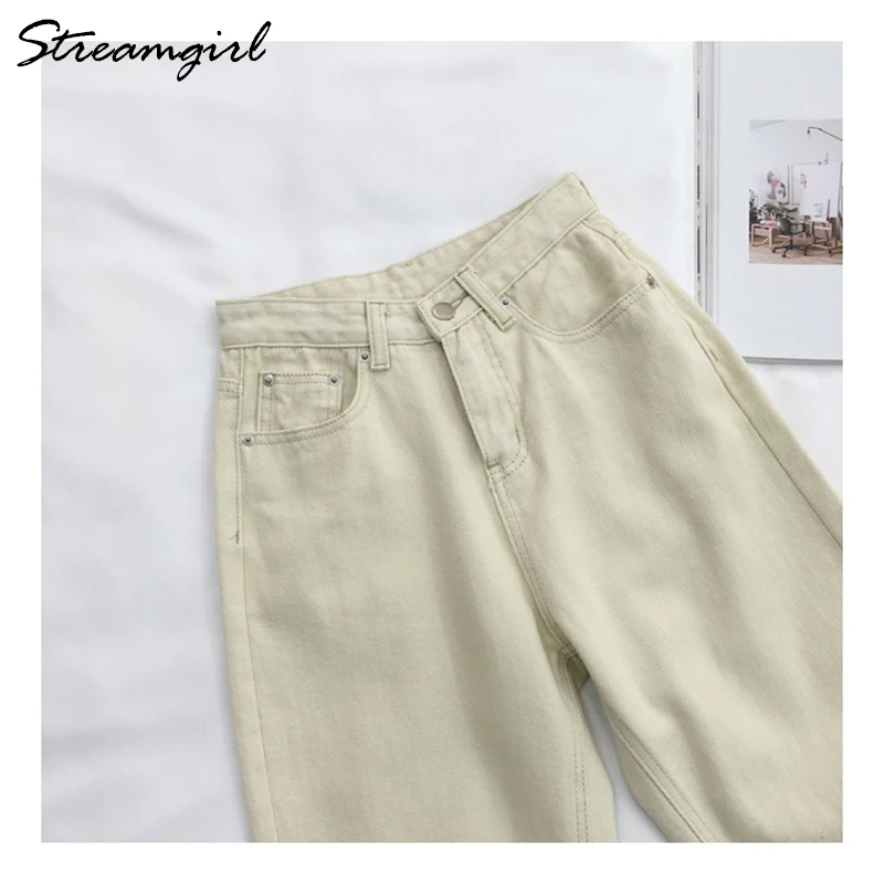 Эластичные белые джинсы с высокой талией женские джинсовые брюки Капри