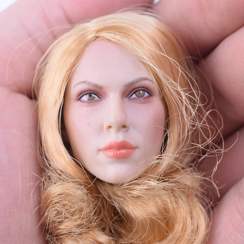 

1/6 Scale Golden Widow Scarlett Johansson Head Sculpt Short Blonde Hair GC002B Female Model Fit 12 Inch Phicen Action Figure