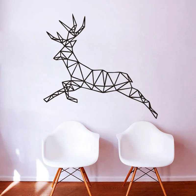 

2018 Real Wall Sticker Deer Geometric Wall Decal Reindeer Vinyl Sticker Home Decor Living Room Child Bedroom Decoration #m230