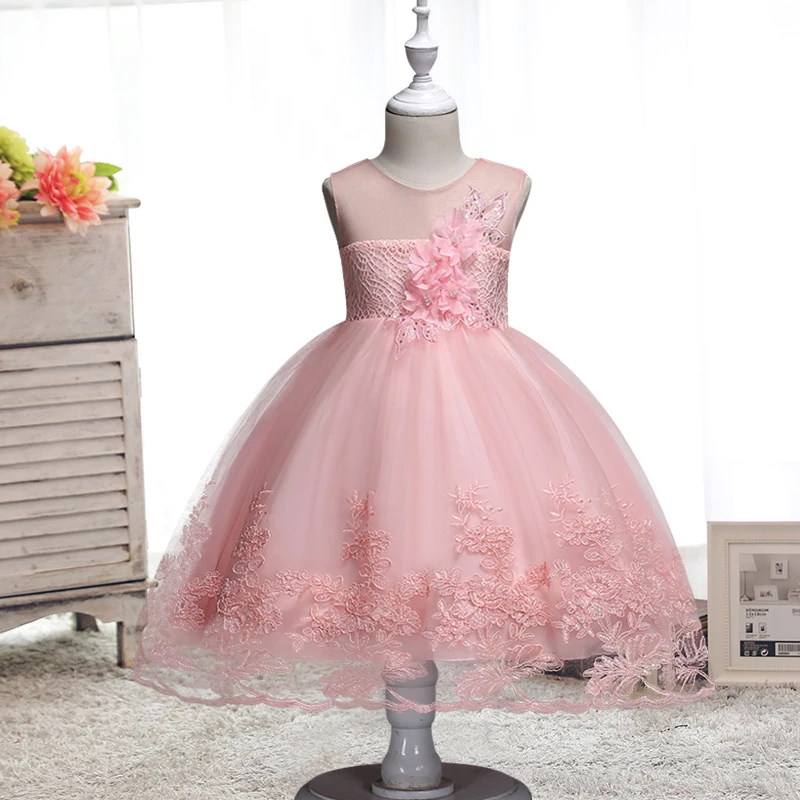 Vestidos/Детские праздничные Платья с цветочным узором для девочек; Рождественская одежда; вечерние платья без рукавов с большим бантом для маленьких девочек; платье принцессы на свадьбу