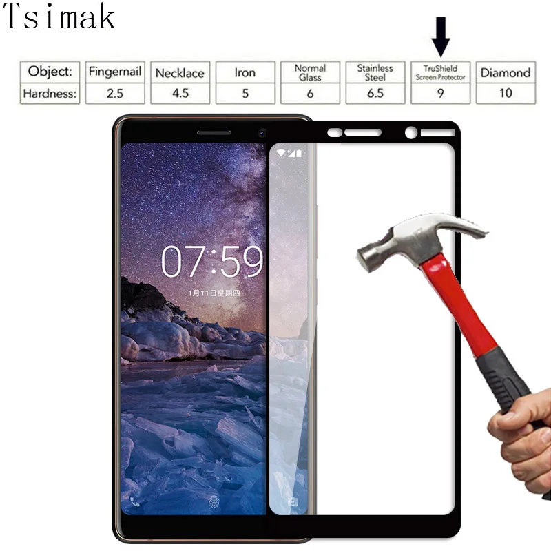 Tsimak закаленное Стекло для Nokia для детей возрастом 2, 3, 5, 6, 8, 7 плюс 2,1 3,1 5,1 6,1 7,1X3X5X6X7 Экран пленка на весь экран Стекло пленка