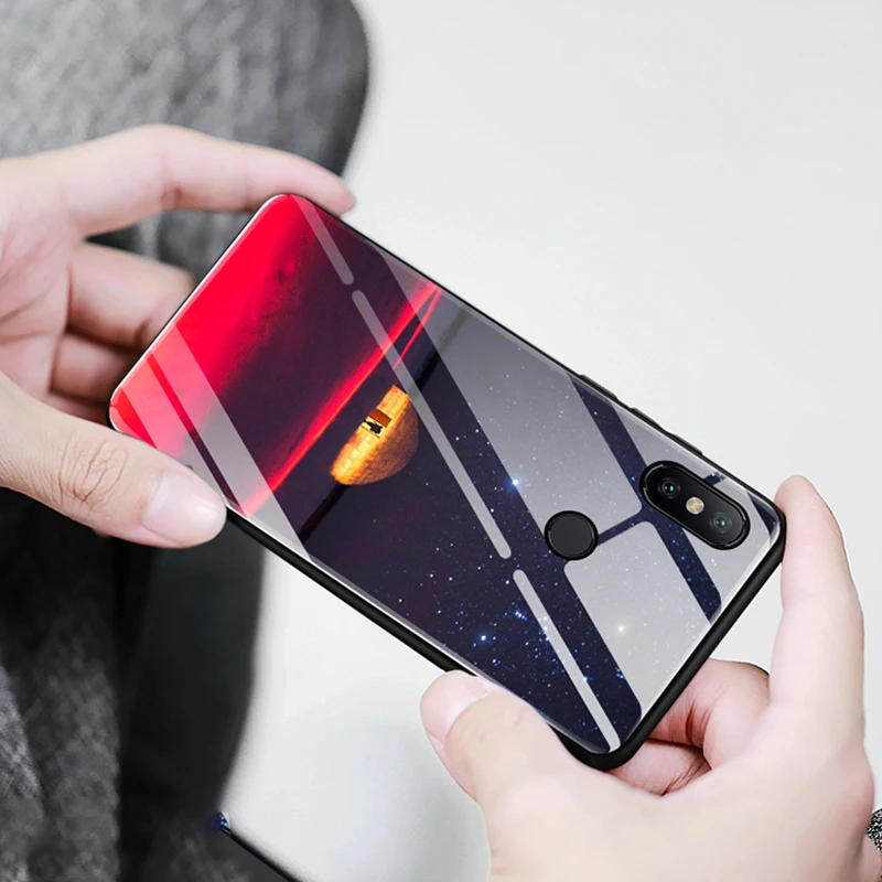 CHYI pattern case For Xiaomi Mi A2 glass Mi6x back cover Explosion-proof shockproof for mi 6x hybrid | Мобильные телефоны и