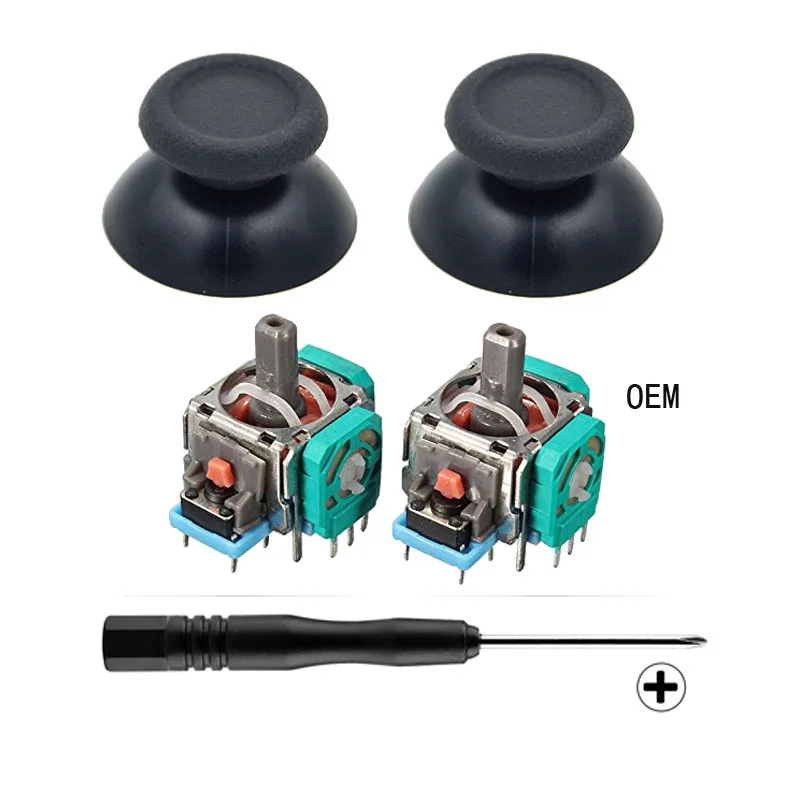 3D Analog Joystick Sensor Module+Mushroom Caps For PS4 Replacement + Screwdriver Open Tool Controller Game Accessories |